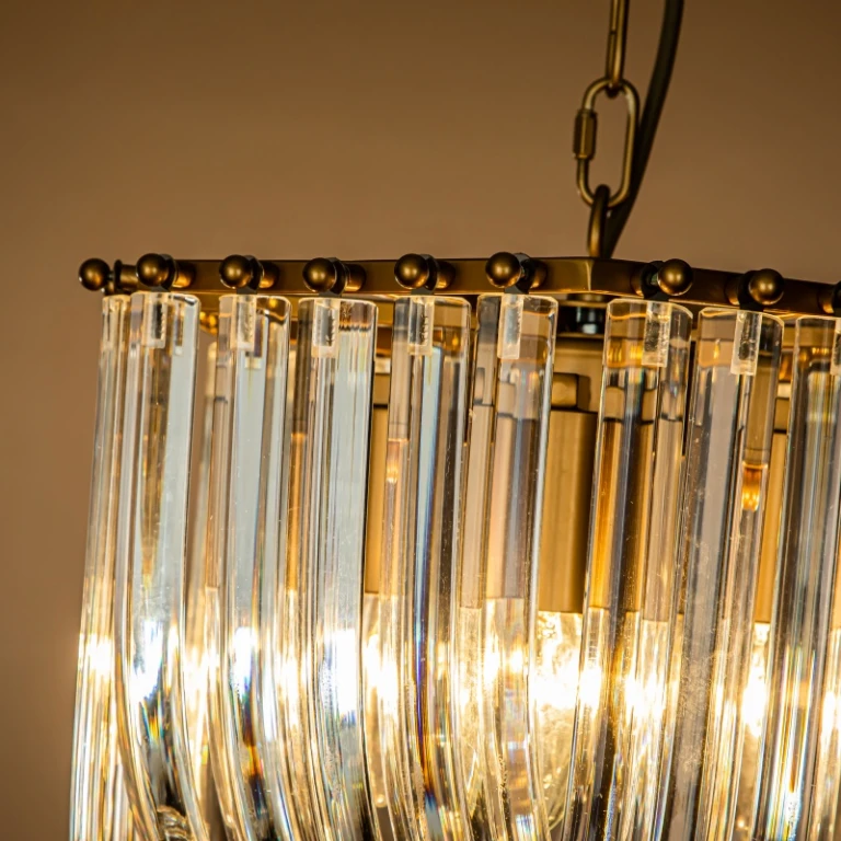 Dutch Style Kroonluchter Chelsea 37 cm - goud - ijzer en glas