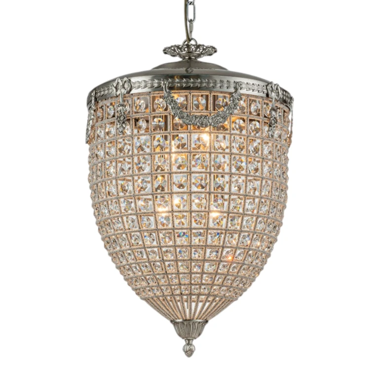 Dutch Style Kroonluchter Empire - 65 cm - Zilver - IJzer & Glas