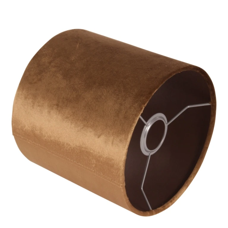 Lampenkap Cilinder - 20 cm - goud - stof - 1 stuk