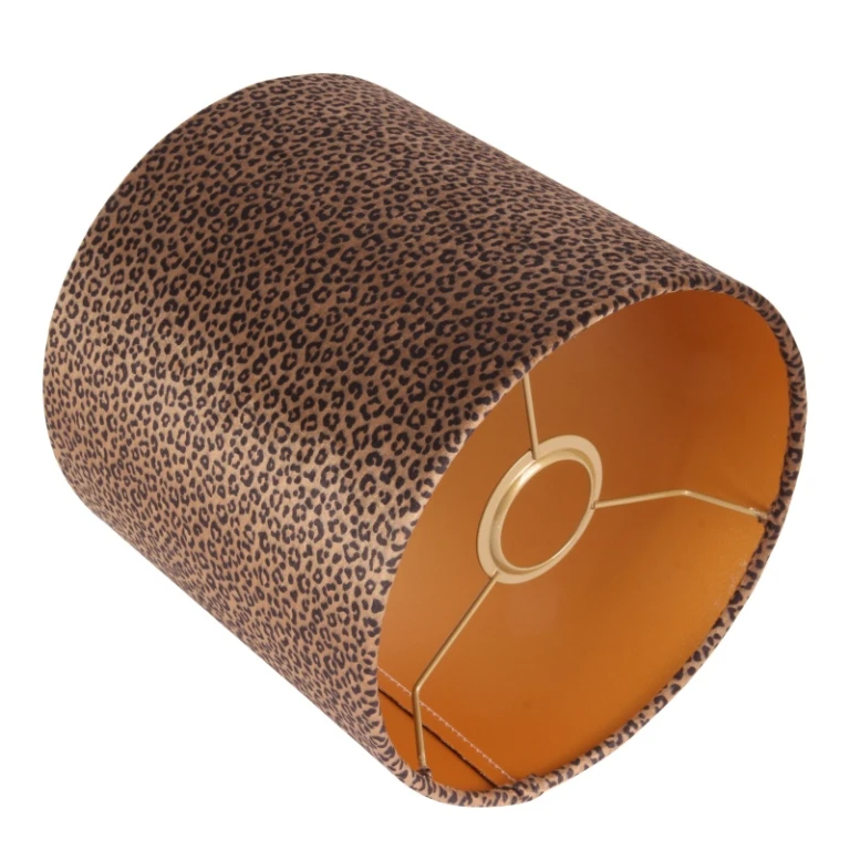 Lampenkap - luipaardprint - 20 cm - bruin - stof