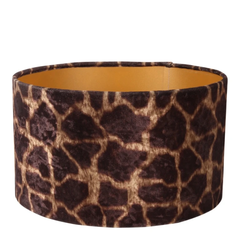 Lampenkap - Girafprint - 30 cm - bruin - stof
