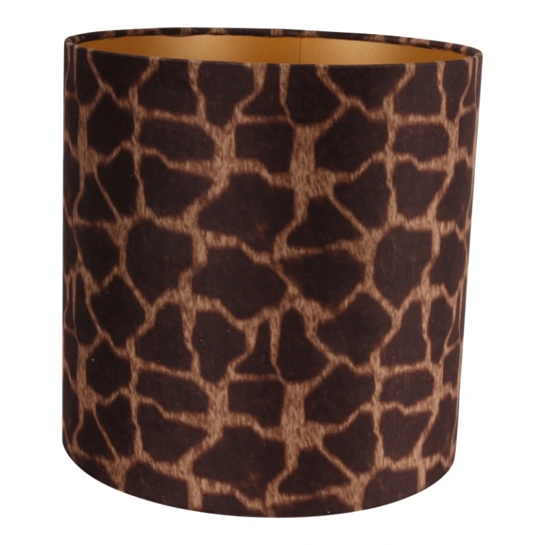 Lampenkap - Girafprint - 30 cm - Bruin - Stof