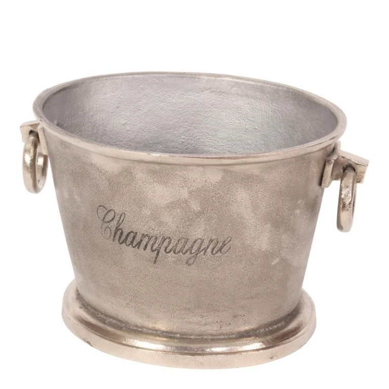 Champagnekoeler - zilver - 22 cm