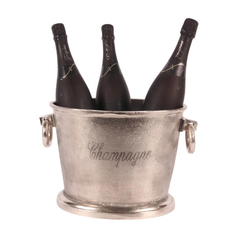 Champagnekoeler - zilver - 22 cm