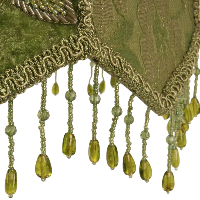 Lampenkap Victorian Dome Scallop - 33 cm - groen - stof
