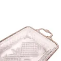 Dienblad messing en glas - goud - 38 cm