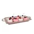 Dienblad messing en glas - goud - 38 cm