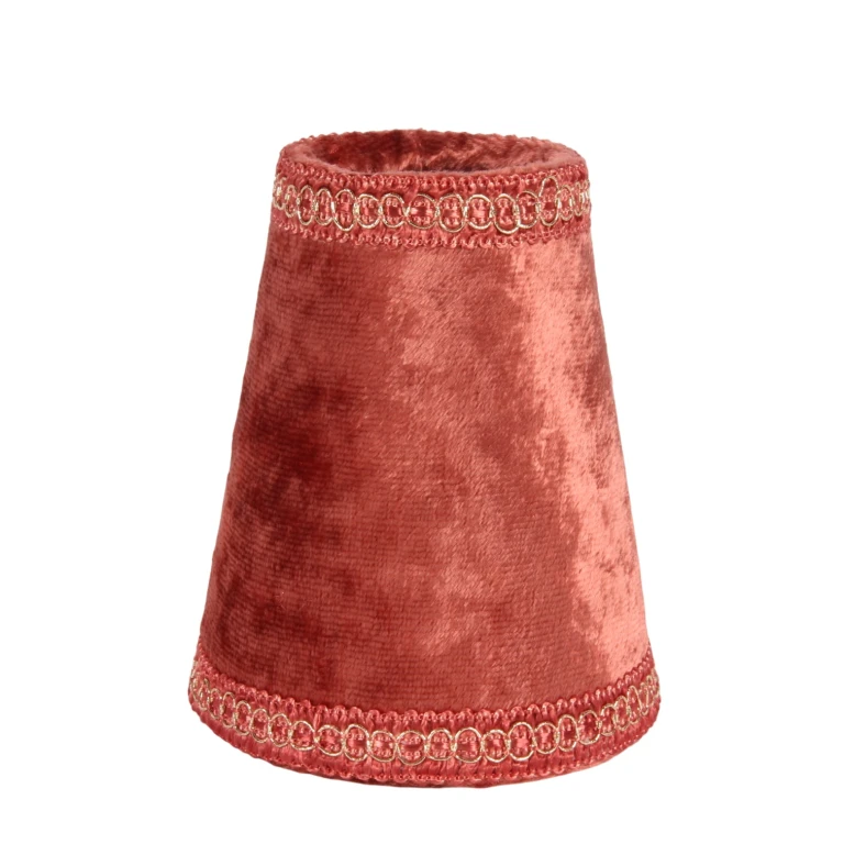 Lampenkap - 9 cm - rood - stof