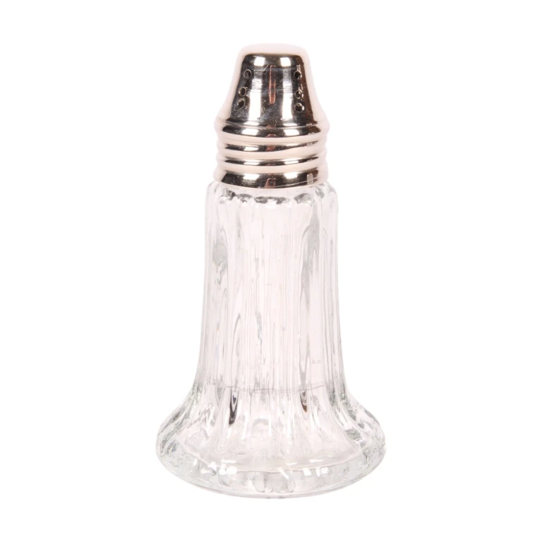 Strooier - 14,5 cm - zilver - messing en glas - 1 stuk