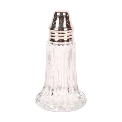 Strooier - 14,5 cm - zilver - messing en glas - 1 stuk