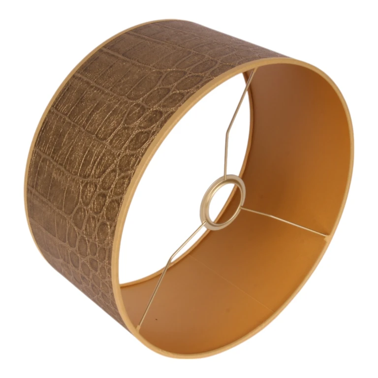 Lampenkap - Krokodillenprint - 30 cm - Goud - Stof
