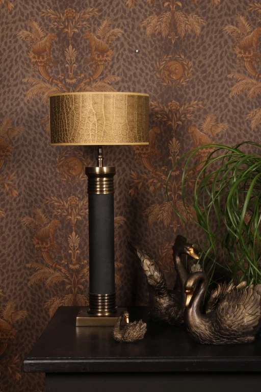 Lampenkap - Krokodillenprint - 30 cm - Goud - Stof