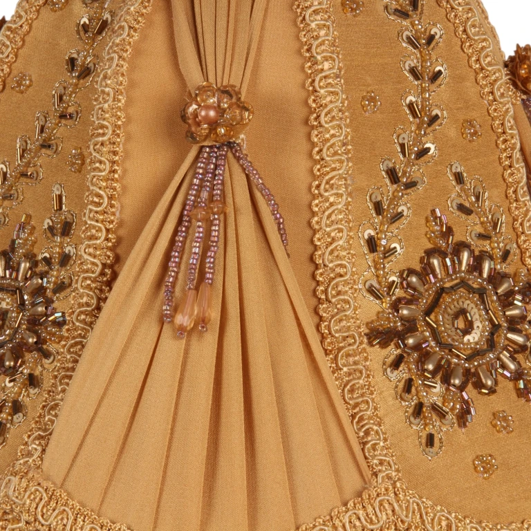 Lampenkap Victorian - 28 cm - goud - stof