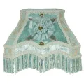 Lampenkap Victorian Rechthoek - 22 cm - Turquoise - Stof