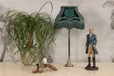Lampenkap Victorian Rechthoek - 22 cm - Pauwblauw - Stof