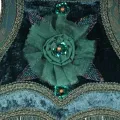 Lampenkap Victorian Rechthoek - 22 cm - Pauwblauw - Stof