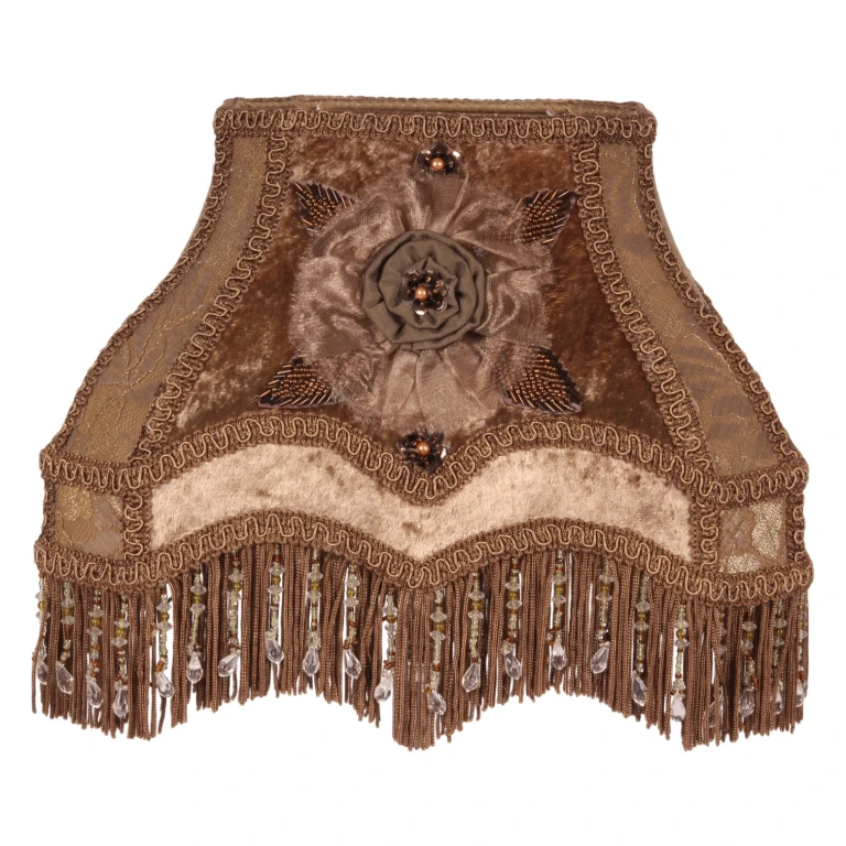 Lampenkap Victorian Rechthoek - 22 cm - Bruin - Stof