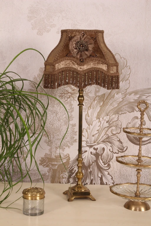 Lampenkap Victorian Rechthoek - 22 cm - Bruin - Stof