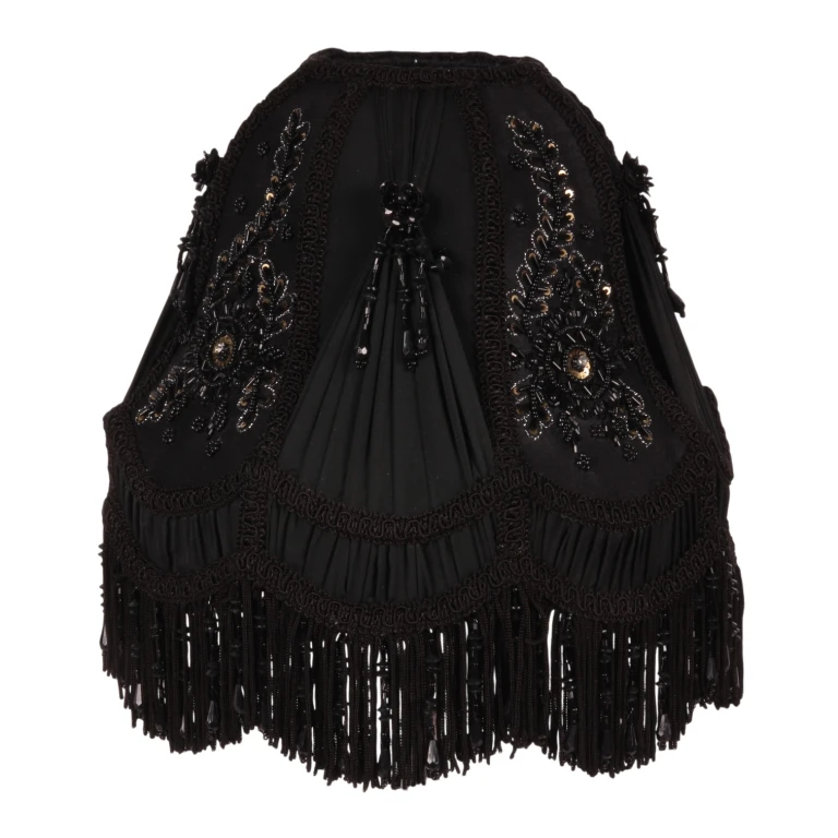 Lampenkap Victorian Dome - 26 cm - zwart - stof