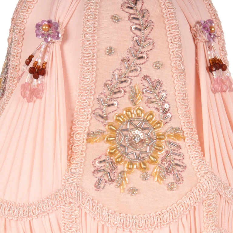 Lampenkap Victorian Dome - 26 cm - roze - stof