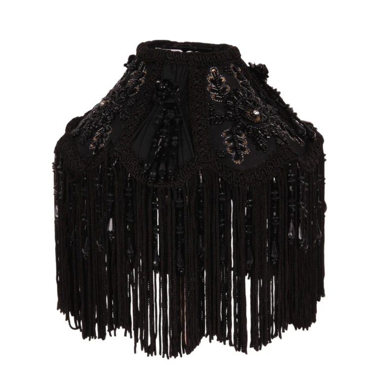 Lampenkap Victorian Dome - 18 cm - zwart - stof