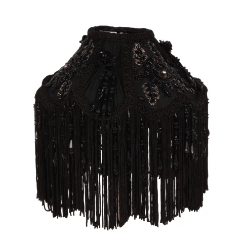 Lampenkap Victorian Dome - 18 cm - zwart - stof