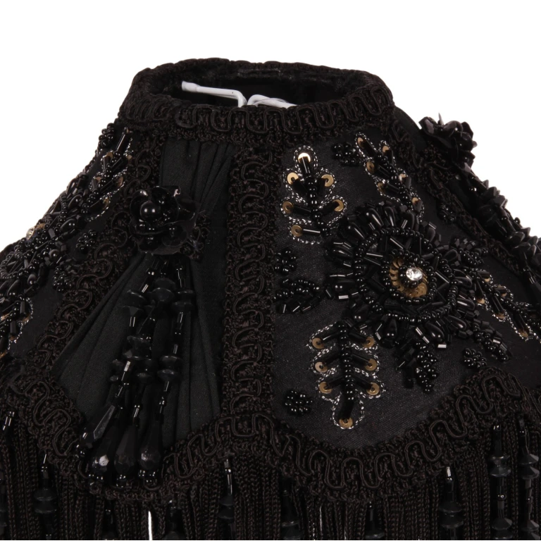 Lampenkap Victorian Dome - 18 cm - zwart - stof