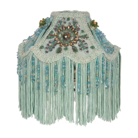 Lampenkap Victorian Dome - 18 cm - turquoise - stof