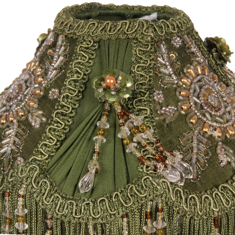 Lampenkap Victorian Dome - 18 cm - groen - stof