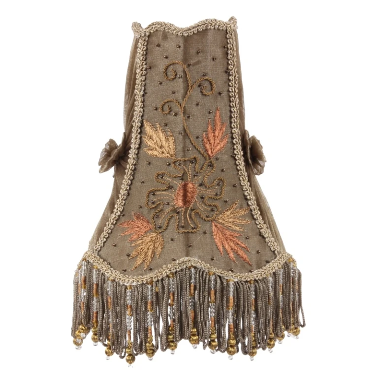 Lampenkap Victorian - 18 cm - bruin - stof