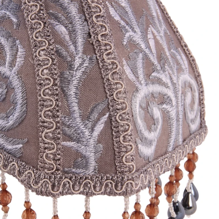Lampenkap Victorian - 20 cm - grijs - stof