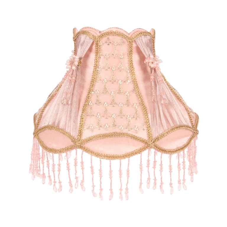 Lampenkap Victorian Dome Eye - 29,5 cm - roze - stof