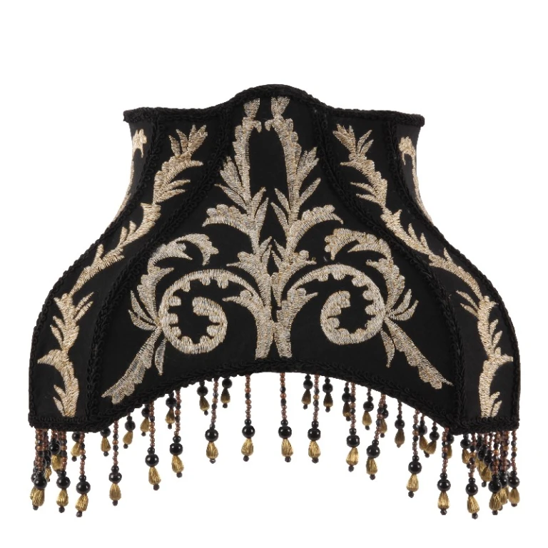 Lampenkap Victorian Rechthoek - 30 cm - Zwart - Stof