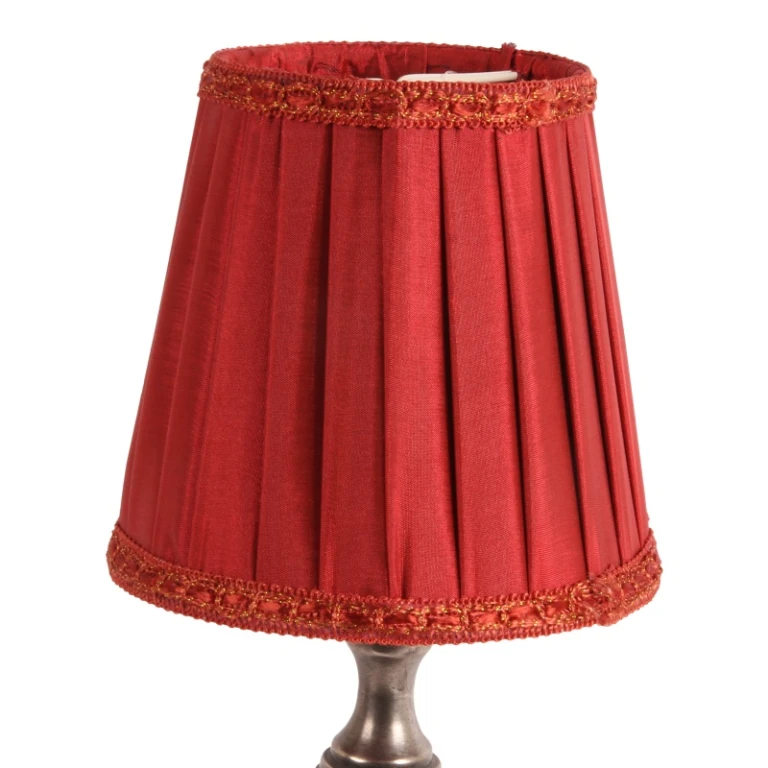 Lampenkap Victorian Clip-On - 12 cm - Rood - Stof
