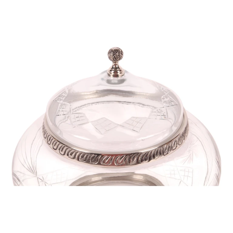 Decoratiepot met deksel - zilver - 26 cm - 1 stuk