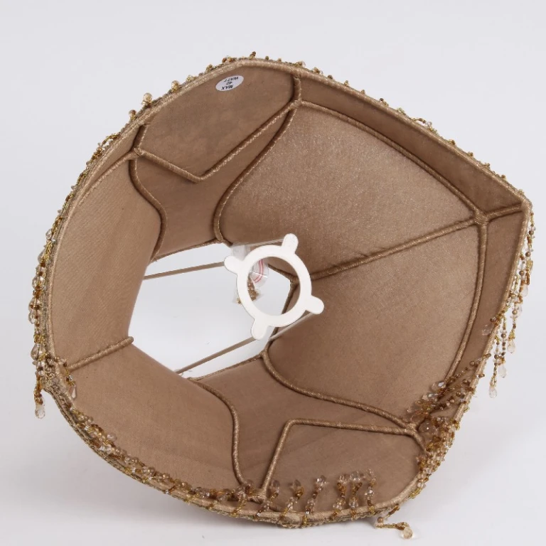 Lampenkap Victorian Dome Eliza - 38 cm - bruin - stof