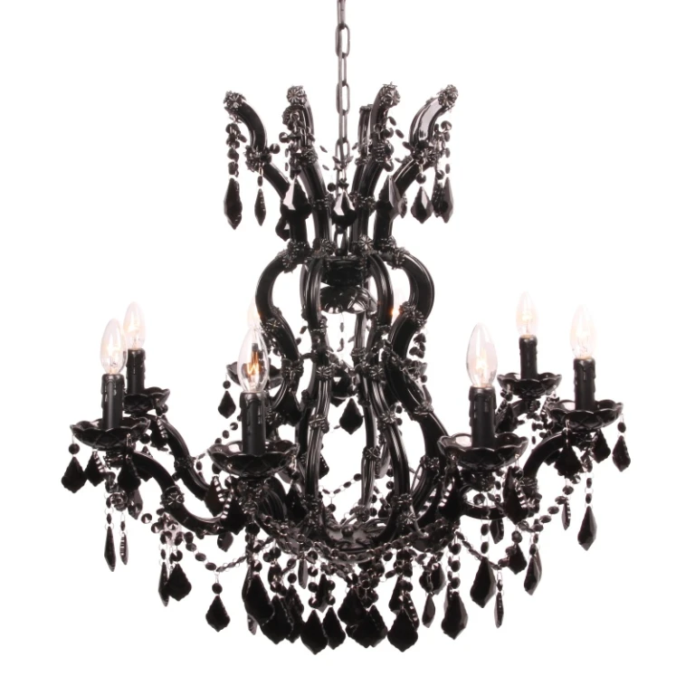 Dutch Style Kroonluchter Maria Theresa 78 cm - Zwart - IJzer & Glas