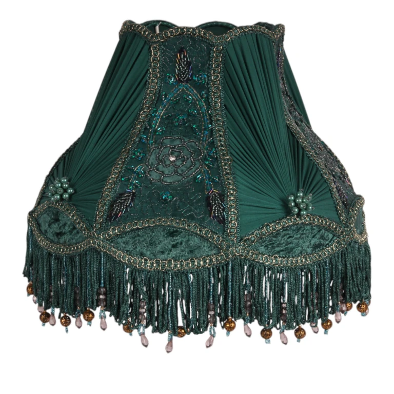 Lampenkap Victorian Dome - 30 cm - turquoise - stof