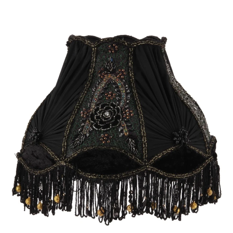 Lampenkap Victorian Dome - 30 cm - zwart - stof